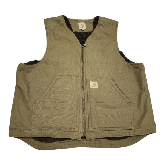 Carhartt Other - Carhartt Men's Relaxed Fit Washed Duck Sherpa-Lined Vest